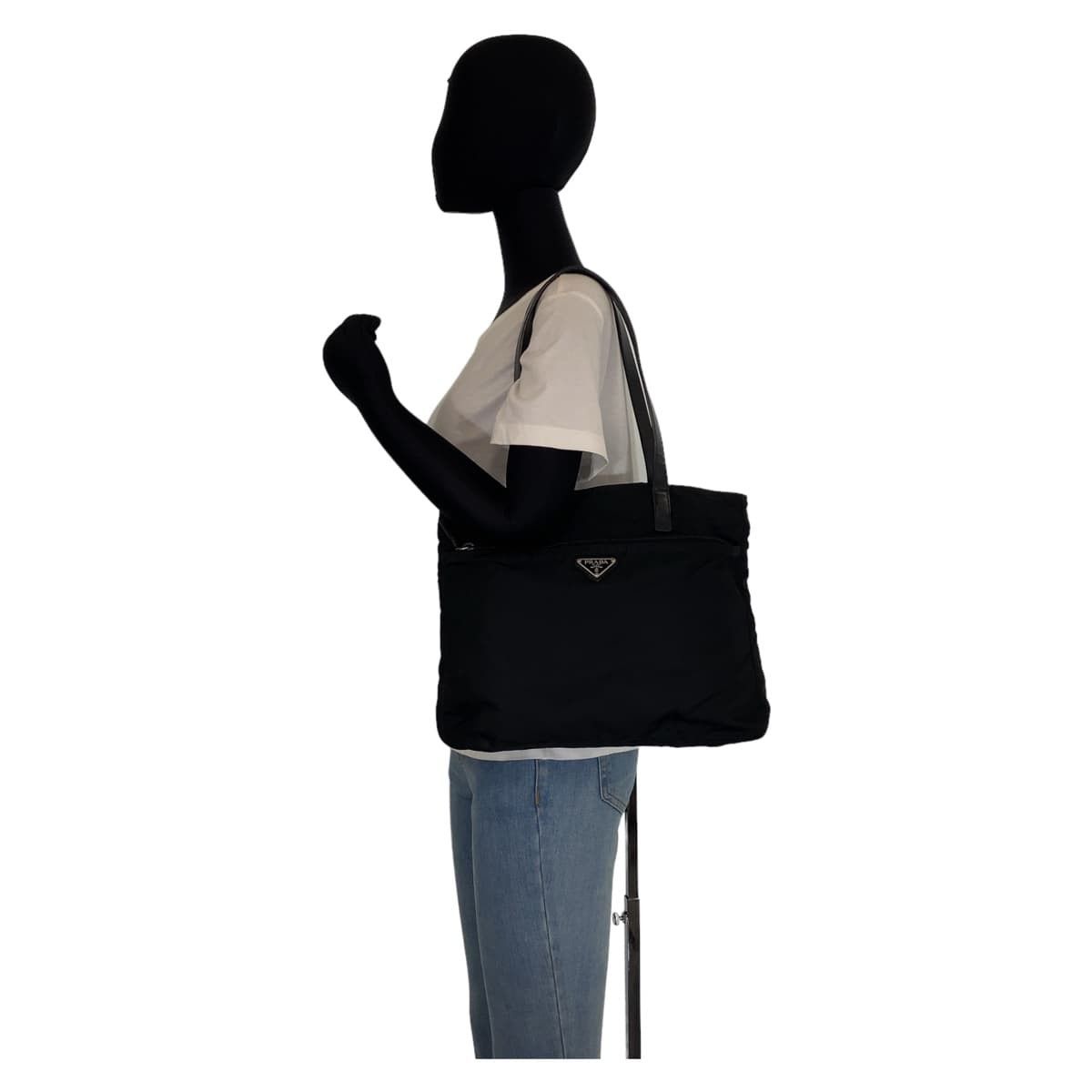 Prada Prada Prada Nylon Tessuto Logo Tote Bag Canvas Tote Bag Size ONE SIZE - 7 Thumbnail