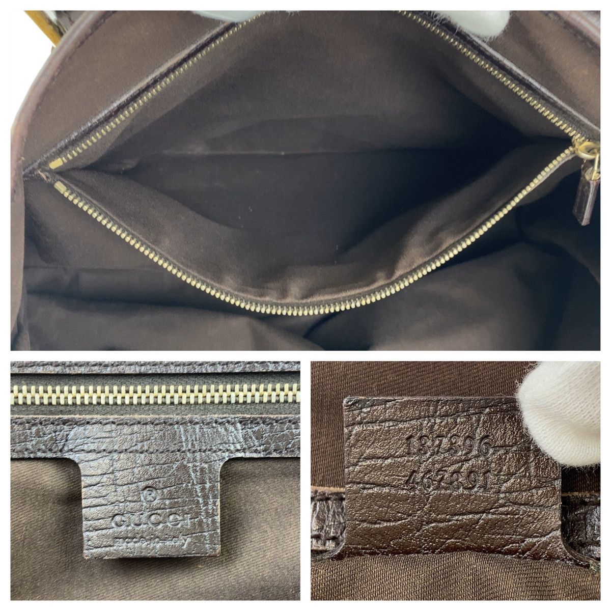 Gucci Gucci Gucci GG Canvas/Leather Tote Bag 137396 Canvas Tote Bag 137396 in Very Good Condition Size ONE SIZE - 10 Thumbnail