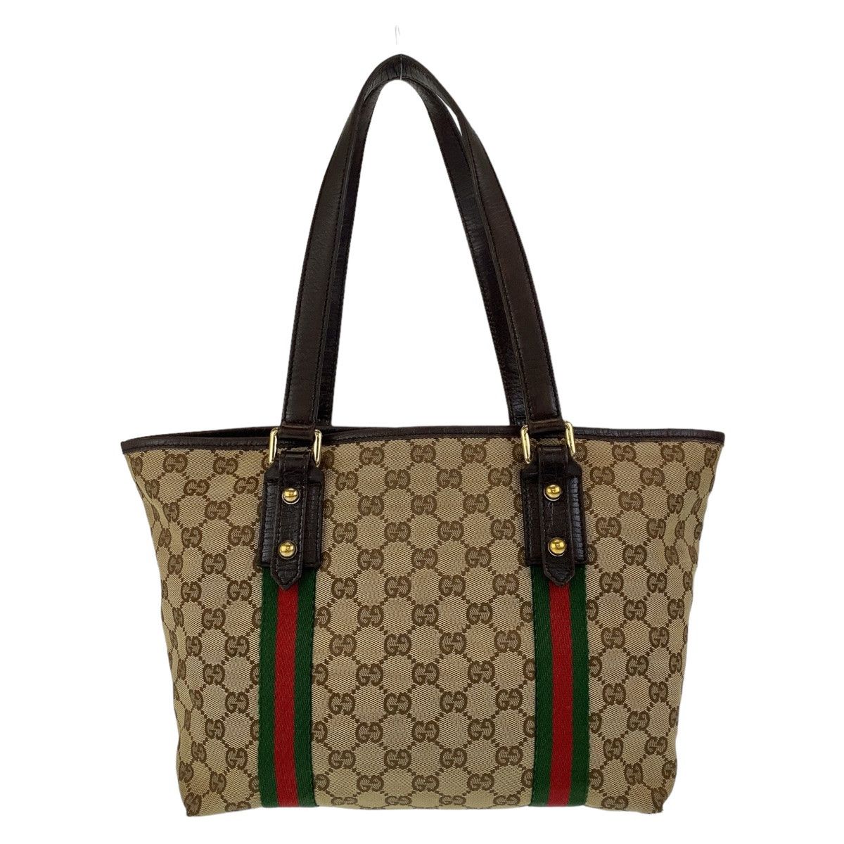 Gucci Gucci Gucci GG Canvas/Leather Tote Bag 137396 Canvas Tote Bag 137396 in Very Good Condition Size ONE SIZE - 2 Thumbnail