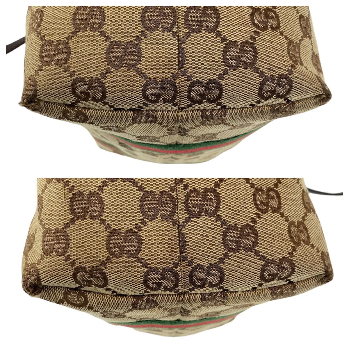 Gucci Gucci Gucci GG Canvas/Leather Tote Bag 137396 Canvas Tote Bag 137396 in Very Good Condition Size ONE SIZE - 6 Thumbnail