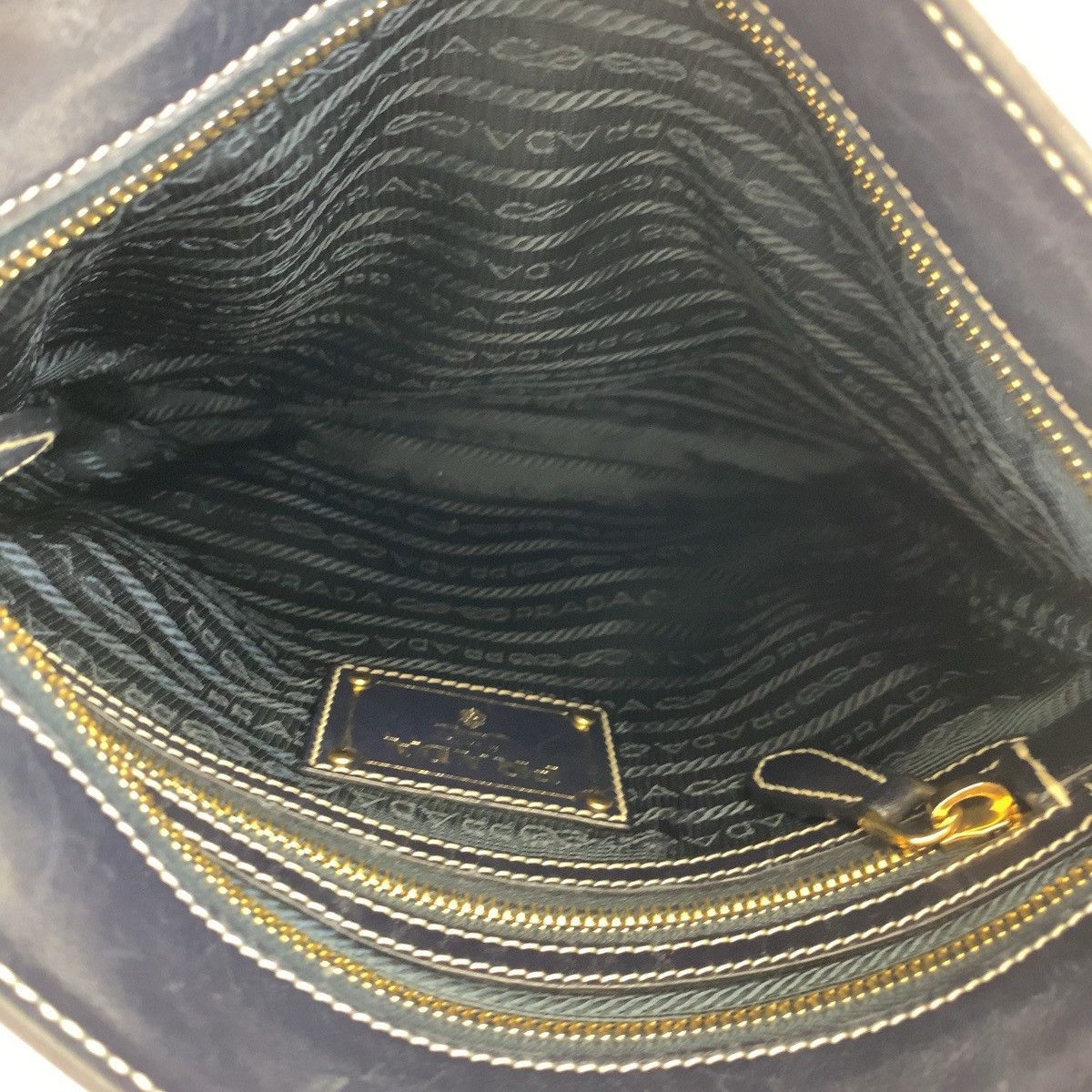 Prada Prada Prada Canvas/Leather Logo Jacquard Shoulder Bag 405803 Canvas Crossbody Bag 405803 in Very Good Condition Size ONE SIZE - 8 Thumbnail