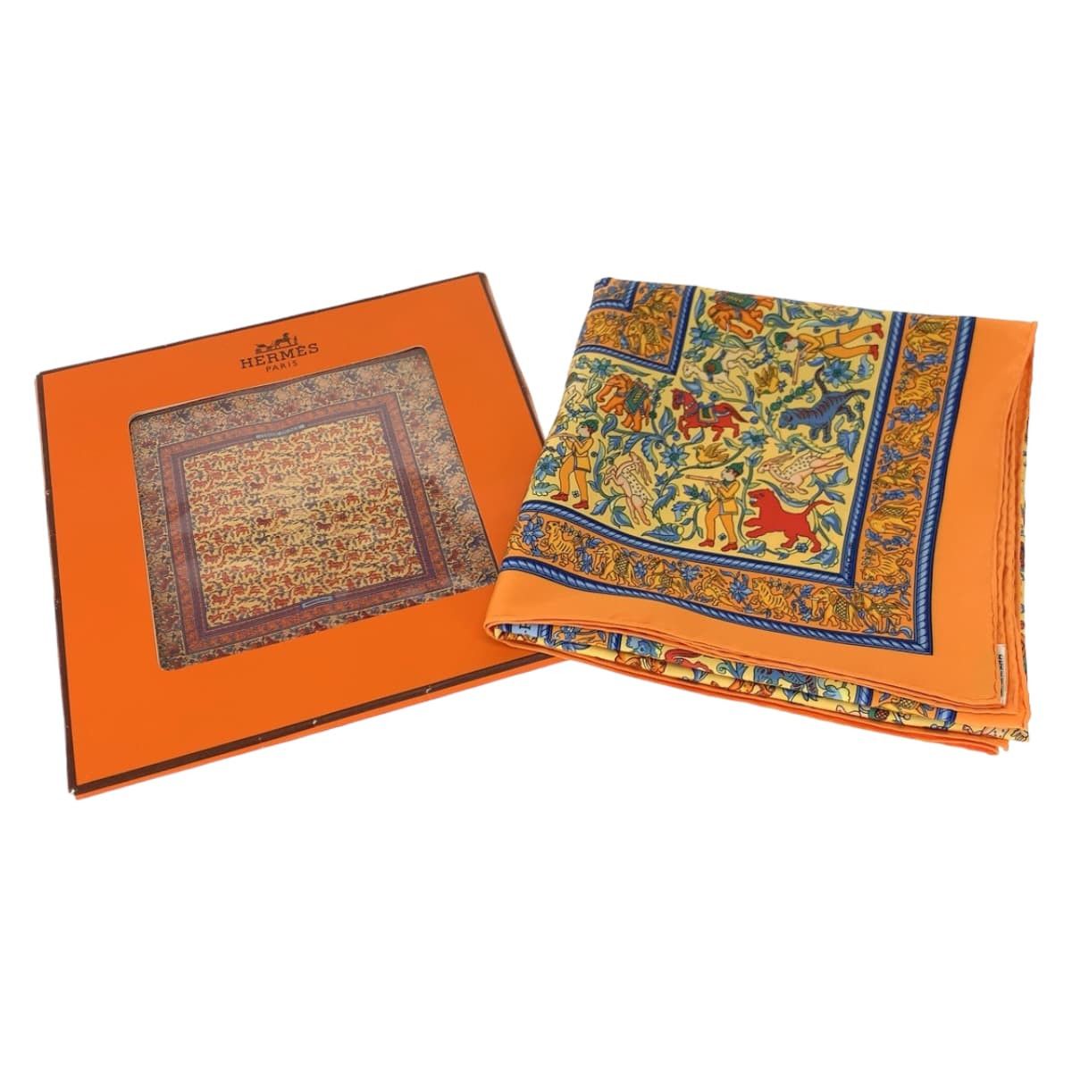Hermes Hermes Hermes Silk Scarf Carré 90 Orange Canvas Scarf in Excellent Condition Size ONE SIZE - 8 Thumbnail