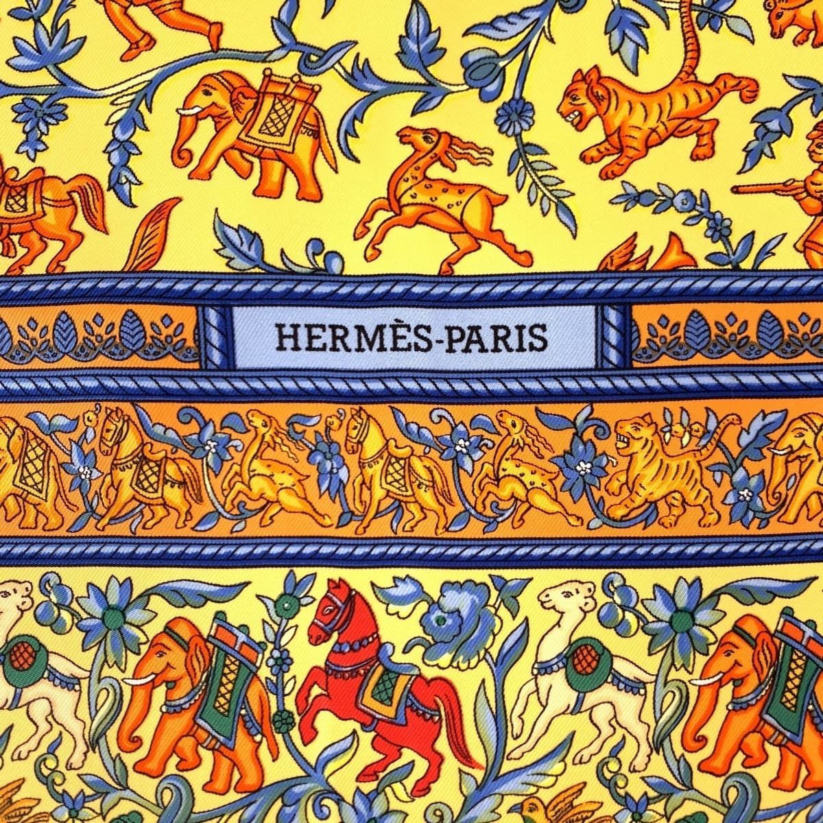 Hermes Hermes Hermes Silk Scarf Carré 90 Orange Canvas Scarf in Excellent Condition Size ONE SIZE - 3 Thumbnail