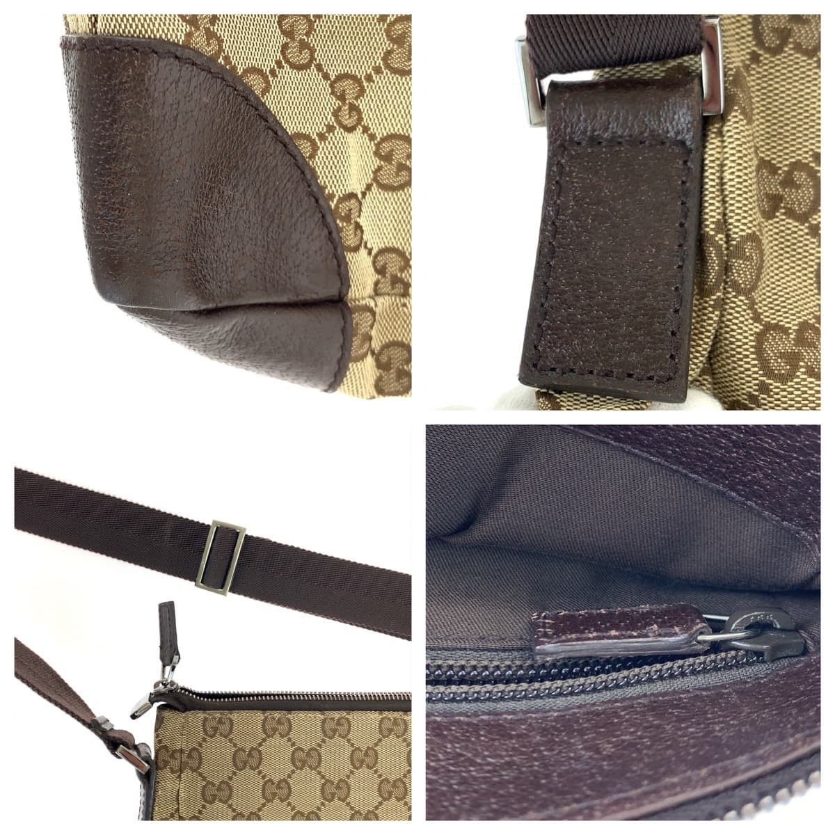 Gucci Gucci Gucci Beige Brown GG Canvas Leather Shoulder Messenger Bag 114273 Canvas Crossbody Bag 114273 in Very Good Condition Size ONE SIZE - 5 Thumbnail