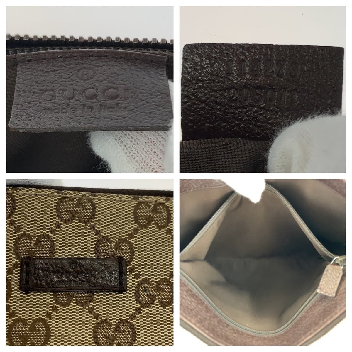 Gucci Gucci Gucci Beige Brown GG Canvas Leather Shoulder Messenger Bag 114273 Canvas Crossbody Bag 114273 in Very Good Condition Size ONE SIZE - 4 Thumbnail