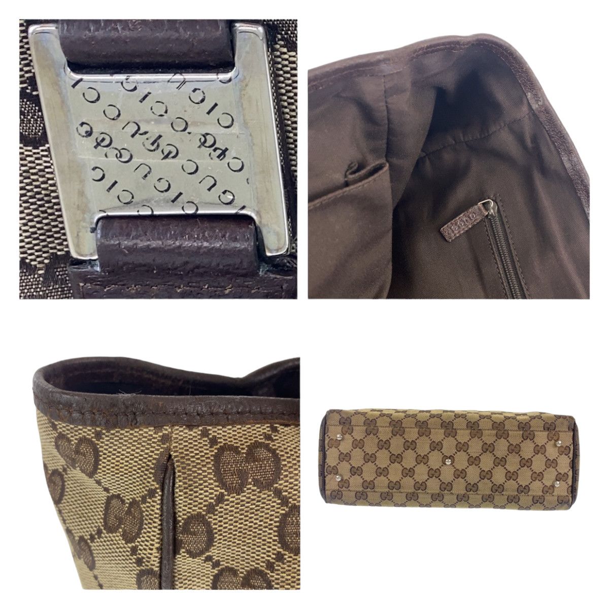 Gucci Gucci Gucci GG Canvas Sherry Line Tote Bag 145810 Canvas Tote Bag 145810 in Very Good Condition Size ONE SIZE - 7 Thumbnail