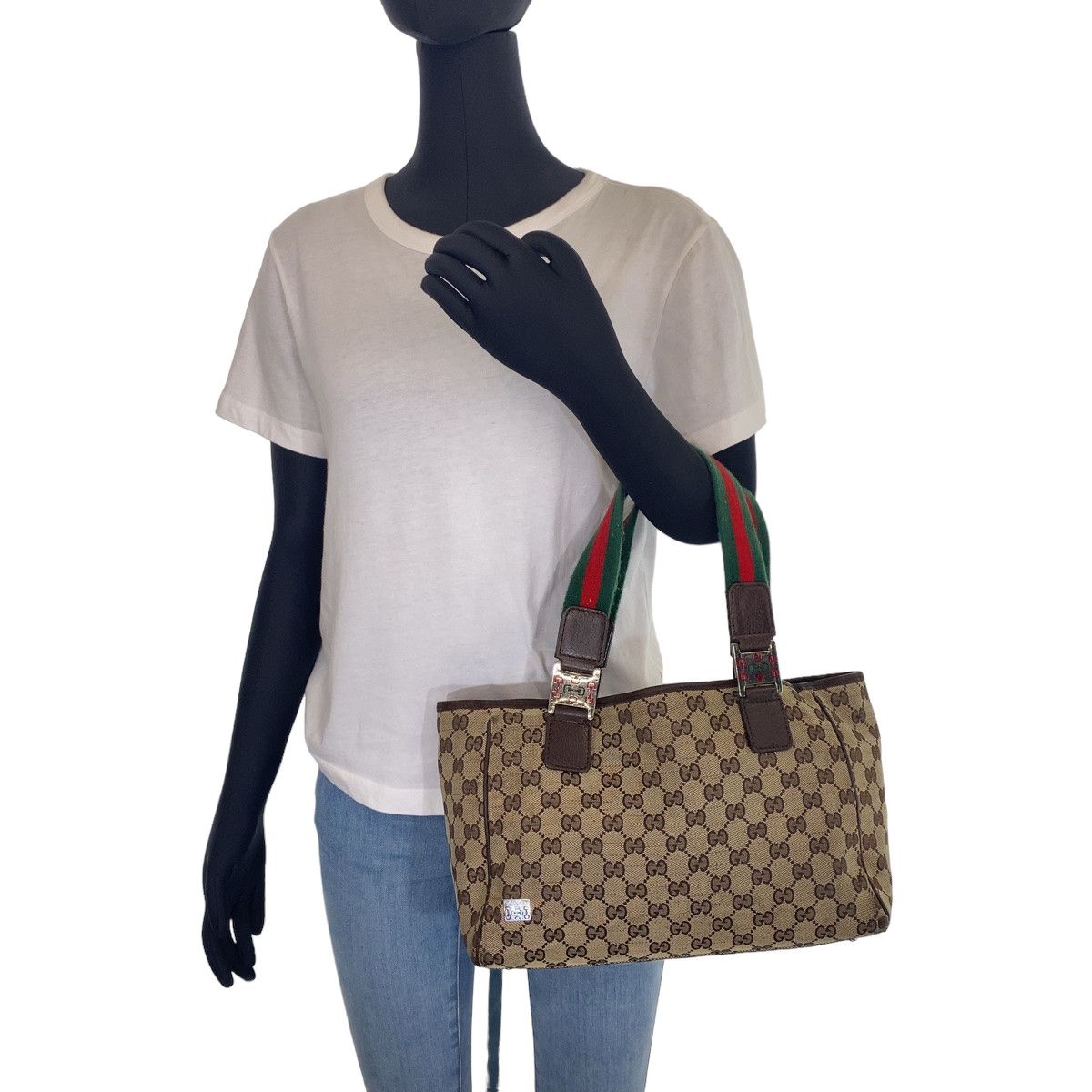 Gucci Gucci Gucci GG Canvas Sherry Line Tote Bag 145810 Canvas Tote Bag 145810 in Very Good Condition Size ONE SIZE - 8 Thumbnail