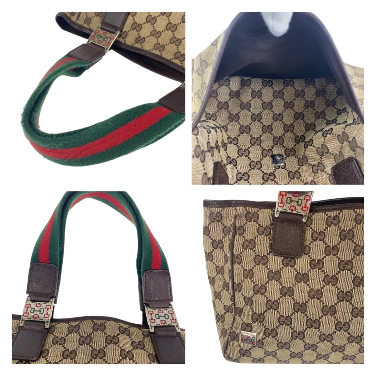 Gucci Gucci Gucci GG Canvas Sherry Line Tote Bag 145810 Canvas Tote Bag 145810 in Very Good Condition Size ONE SIZE - 5 Thumbnail