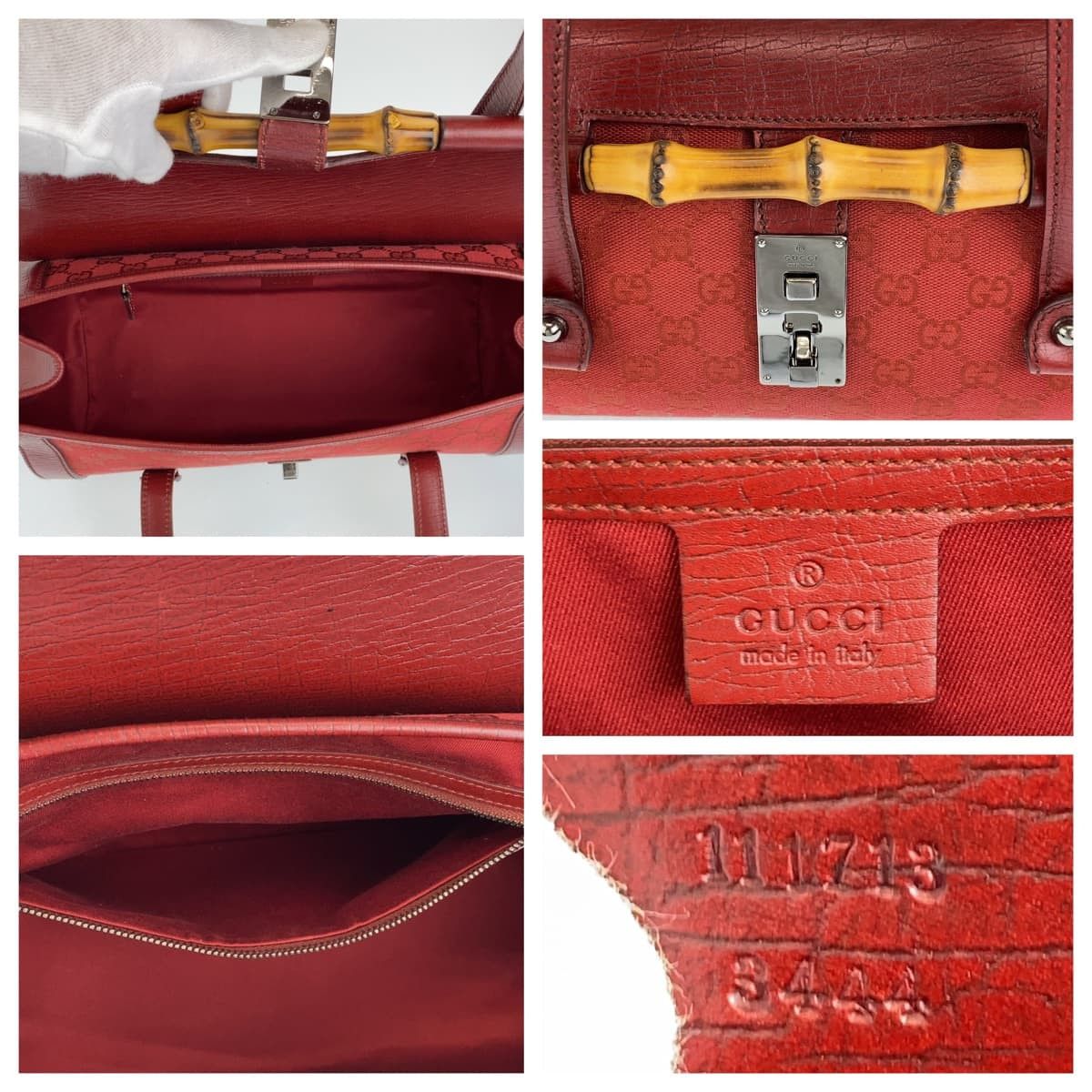 Gucci Gucci Gucci Bamboo GG Canvas Handbag 111713 Canvas Handbag 111713 in Great Condition Size ONE SIZE - 7 Thumbnail