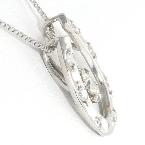Other Other K18 White Gold Diamond Necklace 50cm Metal Necklace in Great Condition Size ONE SIZE - 2 Thumbnail