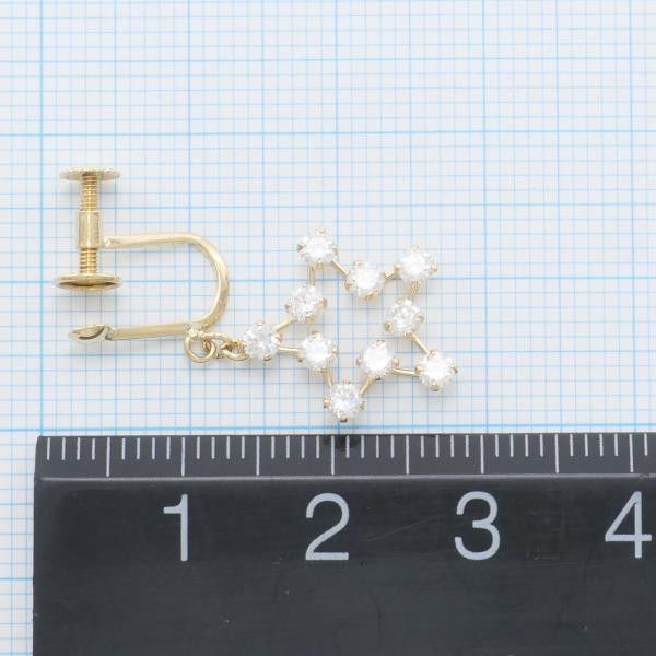 Other Other K18 Yellow Gold Zirconia Earring Metal Earrings in Excellent Condition Size ONE SIZE - 4 Thumbnail