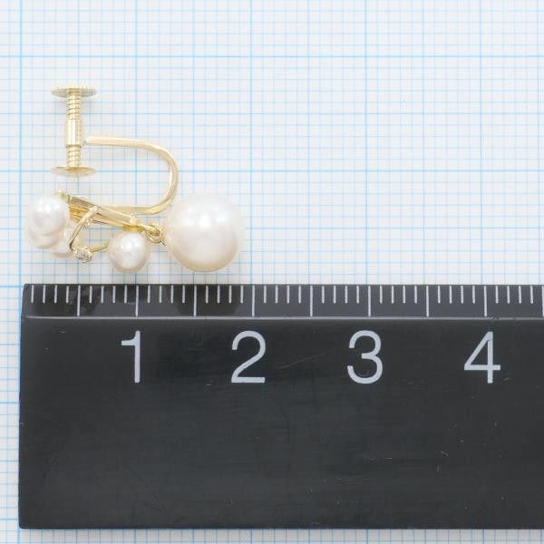 Other Other K18 Yellow Gold Pearl Earrings Metal Earrings in Great Condition Size ONE SIZE - 4 Thumbnail