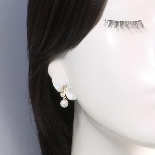 Other Other K18 Yellow Gold Pearl Earrings Metal Earrings in Great Condition Size ONE SIZE - 3 Thumbnail