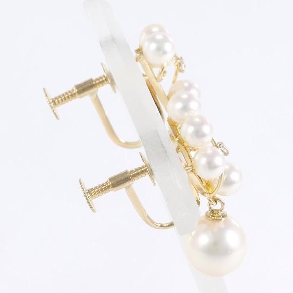 Other Other K18 Yellow Gold Pearl Earrings Metal Earrings in Great Condition Size ONE SIZE - 2 Thumbnail