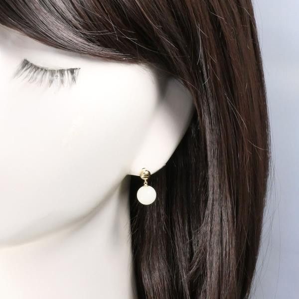Other Other K18 Yellow Gold Agate Earrings Metal Earrings in Excellent Condition Size ONE SIZE - 3 Thumbnail