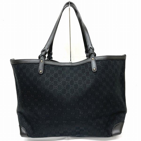Gucci Gucci Gucci GG Canvas Leather Tote Bag 247207 Canvas Tote Bag 247207 in Good Condition Size ONE SIZE - 2 Thumbnail