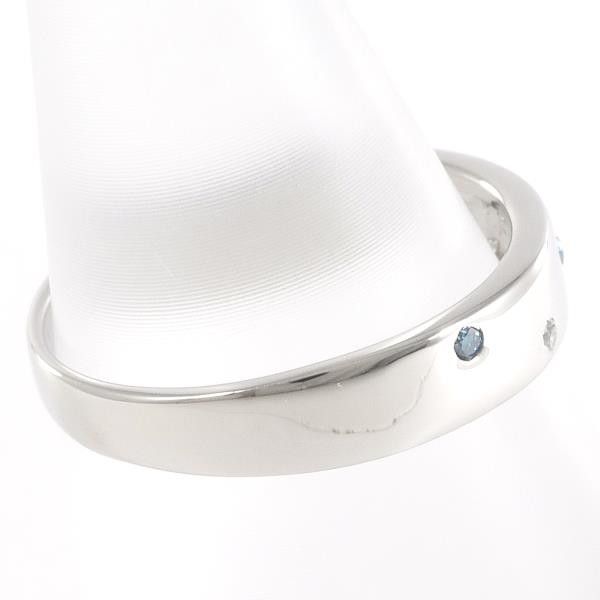 Other Other PT900 Platinum Ring 10 Size Diamond Blue Diamond Metal Ring in Excellent Condition Size ONE SIZE - 2 Thumbnail