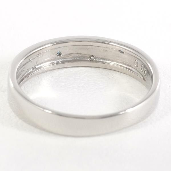 Other Other PT900 Platinum Ring 10 Size Diamond Blue Diamond Metal Ring in Excellent Condition Size ONE SIZE - 4 Thumbnail