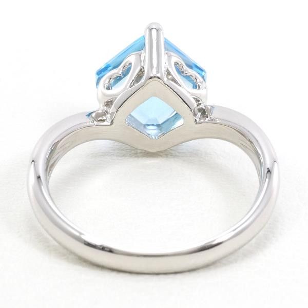 Other Other PT900 Platinum Ring with Blue Topaz, Size 9 Metal Ring in Excellent Condition Size ONE SIZE - 4 Thumbnail