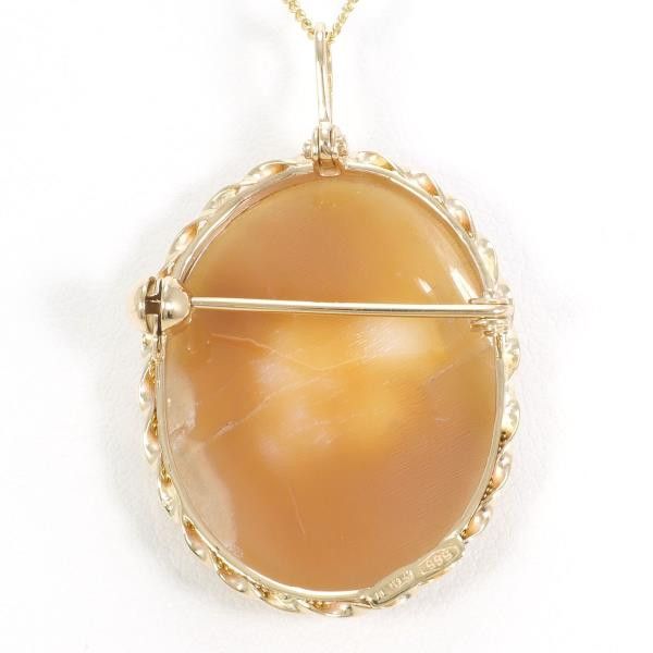 Other Other K14 Yellow Gold Necklace Brooch Shell Cameo 40cm Metal Necklace in Great Condition Size ONE SIZE - 4 Thumbnail