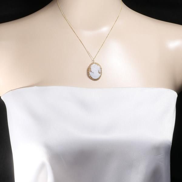 Other Other K14 Yellow Gold Necklace Brooch Shell Cameo 40cm Metal Necklace in Great Condition Size ONE SIZE - 3 Thumbnail