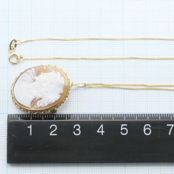 Other Other K14 Yellow Gold Necklace Brooch Shell Cameo 40cm Metal Necklace in Great Condition Size ONE SIZE - 5 Thumbnail