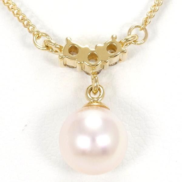 Other K18 Yellow Gold Pearl Necklace 41cm Metal Necklace in Great Condition