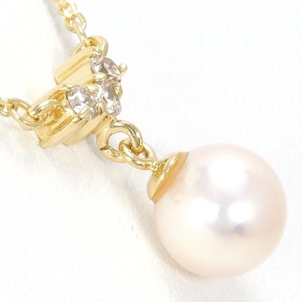 Other K18 Yellow Gold Pearl Necklace 41cm Metal Necklace in Great Condition