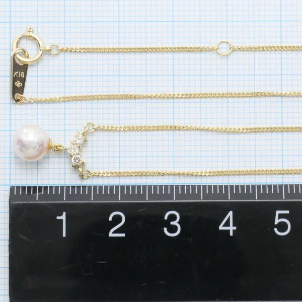 Other K18 Yellow Gold Pearl Necklace 41cm Metal Necklace in Great Condition