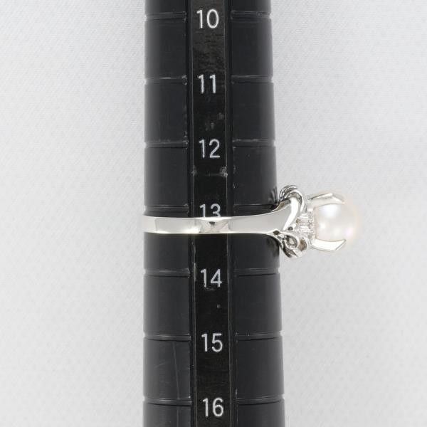 Other Other PT900 Platinum Ring with 8mm Pearl and Diamond Metal Ring in Excellent Condition Size ONE SIZE - 5 Thumbnail