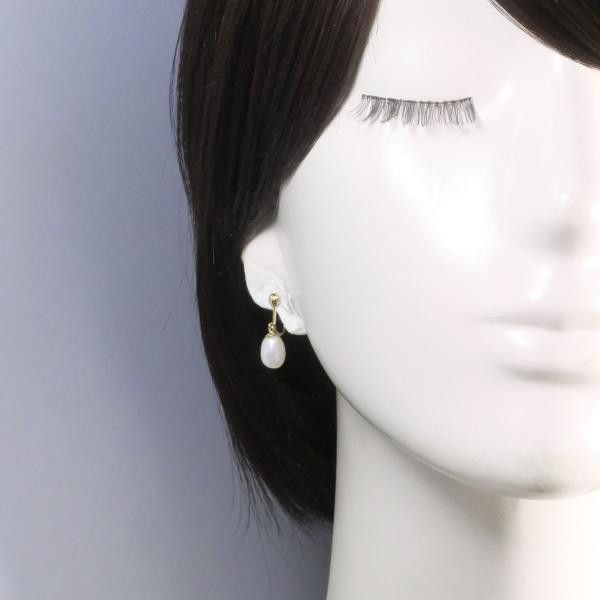 Other Other K18 Yellow Gold Pearl Earrings Metal Earrings in Excellent Condition Size ONE SIZE - 3 Thumbnail