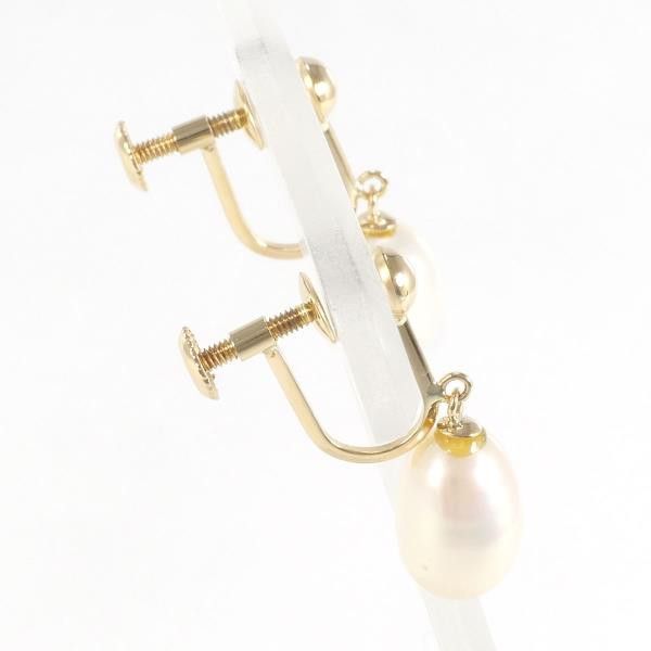 Other Other K18 Yellow Gold Pearl Earrings Metal Earrings in Excellent Condition Size ONE SIZE - 2 Thumbnail