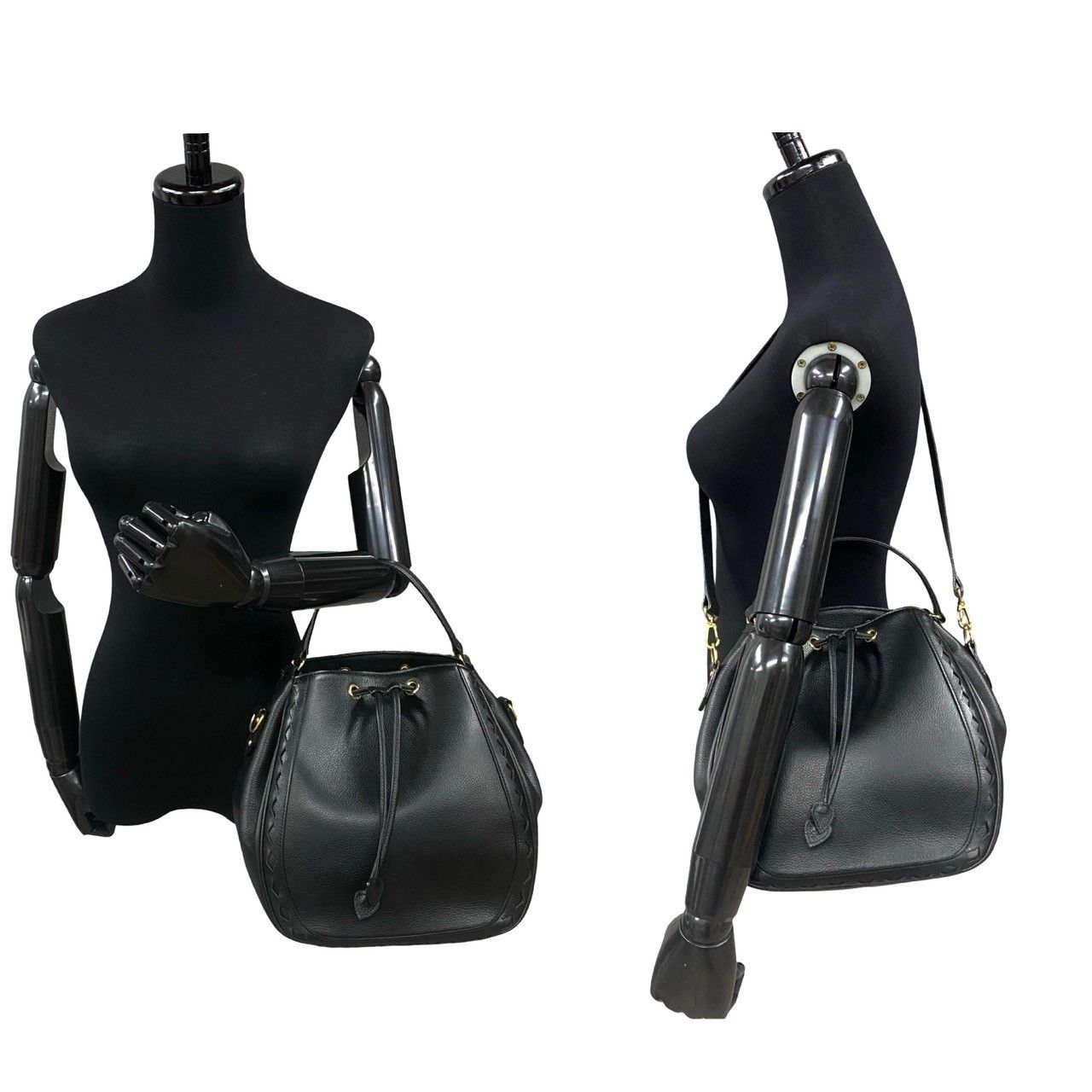 Yves Saint Laurent Yves Saint Laurent Diamond Cut Drawstring Bag Leather Crossbody Bag in Excellent Condition Size ONE SIZE - 2 Thumbnail
