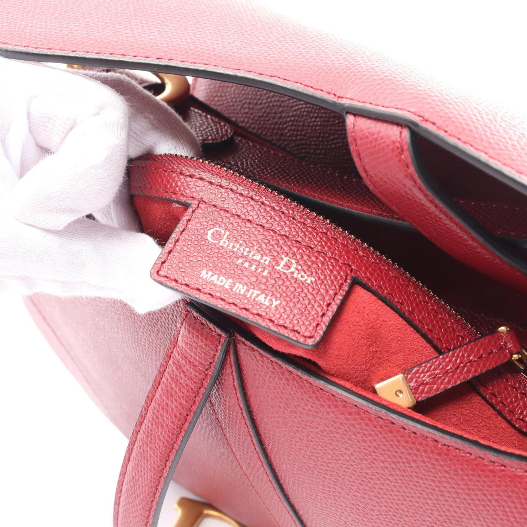 Dior Dior Classic Leather Saddle Bag Leather Shoulder Bag in Great Condition Size ONE SIZE - 4 Thumbnail