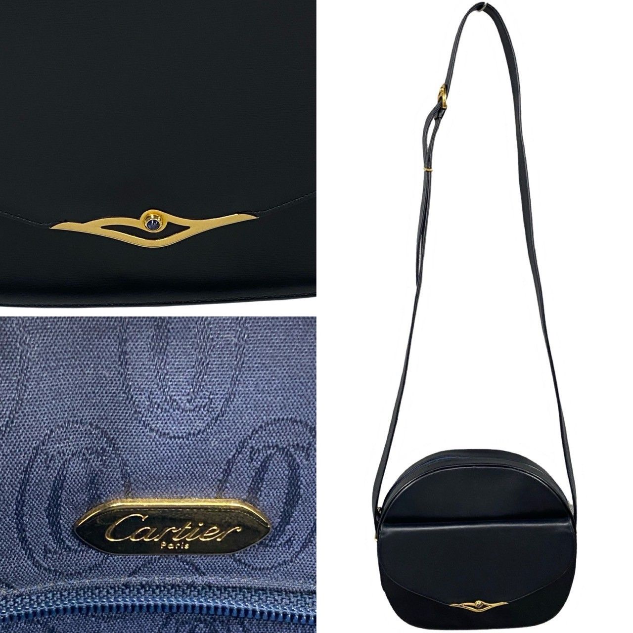Cartier Cartier Sapphire Line Crossbody Bag Leather Crossbody Bag in Very Good Condition Size ONE SIZE - 3 Thumbnail