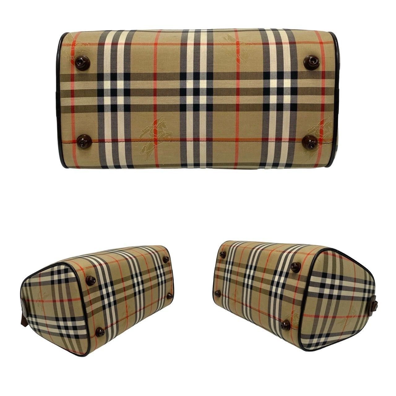 Burberry Burberry Haymarket Check Boston Bag Canvas Handbag in Very Good Condition Size ONE SIZE - 6 Thumbnail