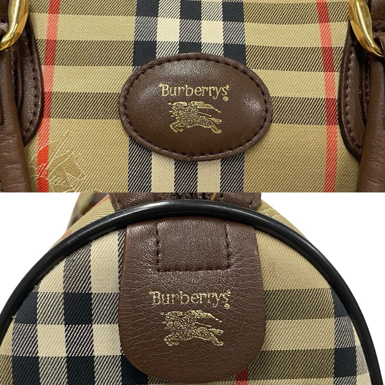 Burberry Burberry Haymarket Check Boston Bag Canvas Handbag in Very Good Condition Size ONE SIZE - 3 Thumbnail