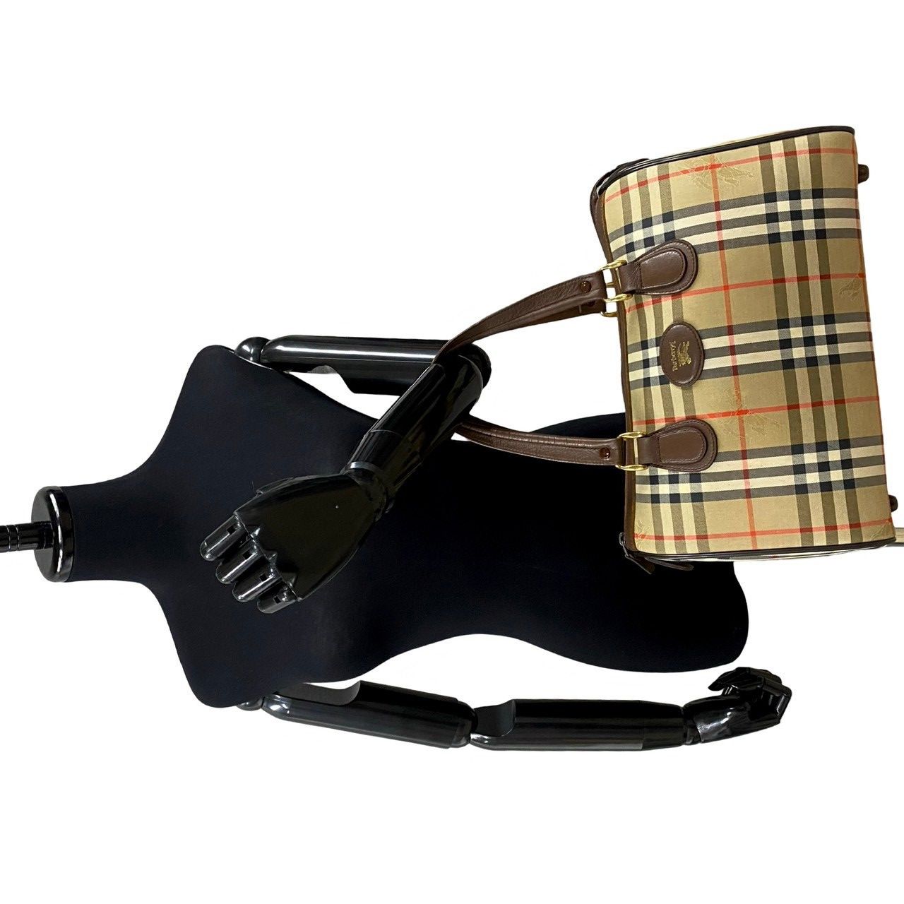Burberry Burberry Haymarket Check Boston Bag Canvas Handbag in Very Good Condition Size ONE SIZE - 2 Thumbnail