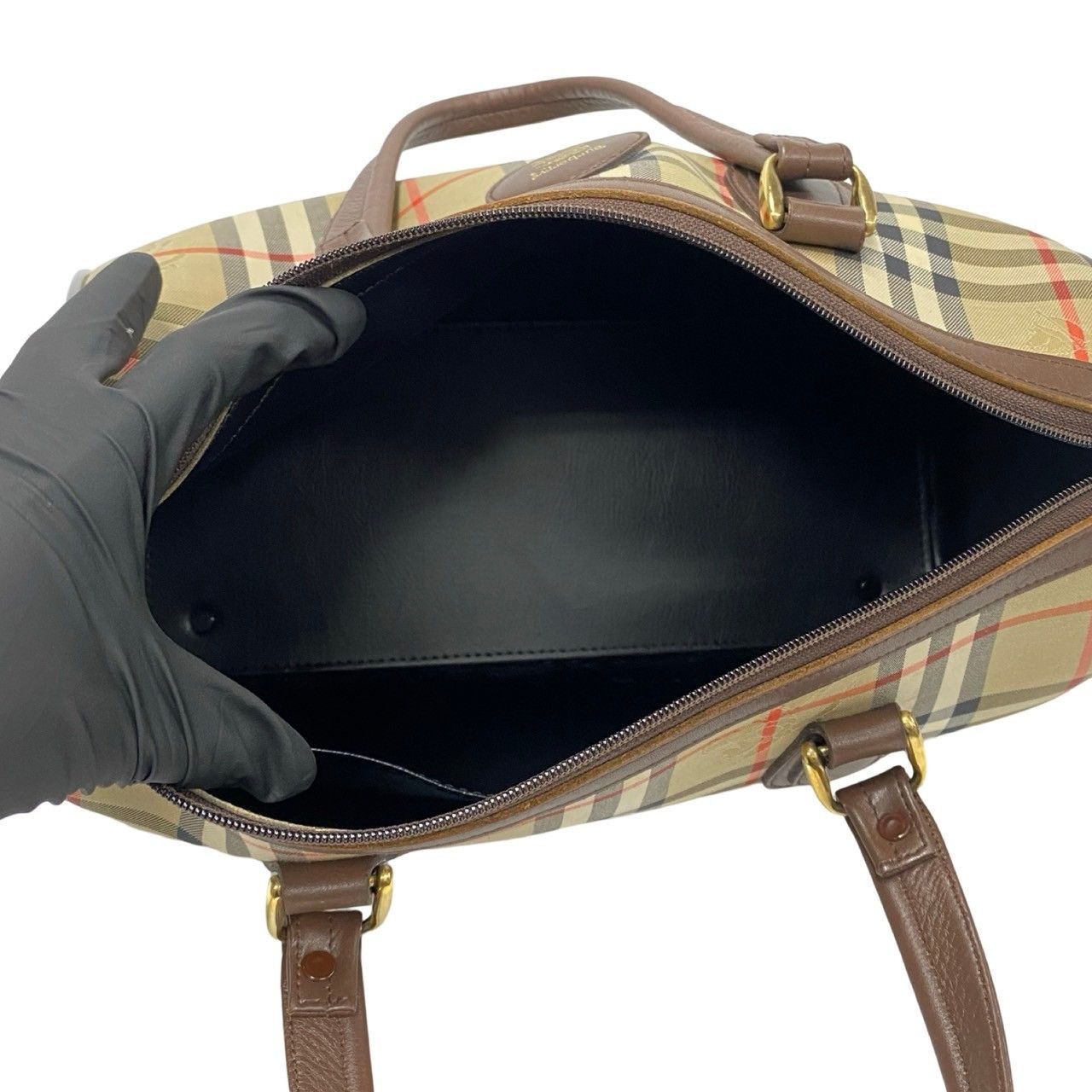 Burberry Burberry Haymarket Check Boston Bag Canvas Handbag in Very Good Condition Size ONE SIZE - 9 Thumbnail