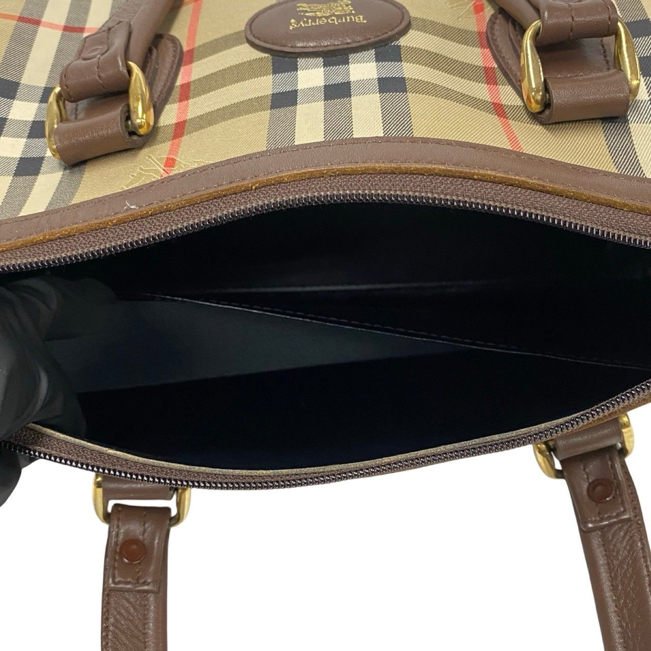 Burberry Burberry Haymarket Check Boston Bag Canvas Handbag in Very Good Condition Size ONE SIZE - 8 Thumbnail