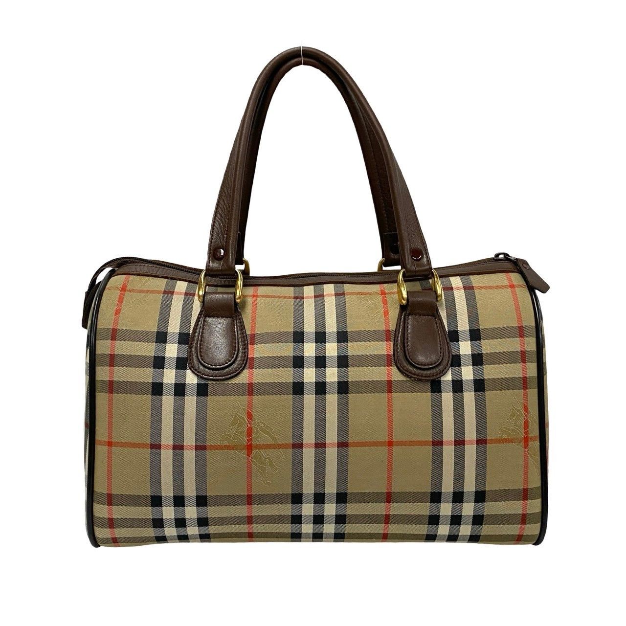 Burberry Burberry Haymarket Check Boston Bag Canvas Handbag in Very Good Condition Size ONE SIZE - 4 Thumbnail