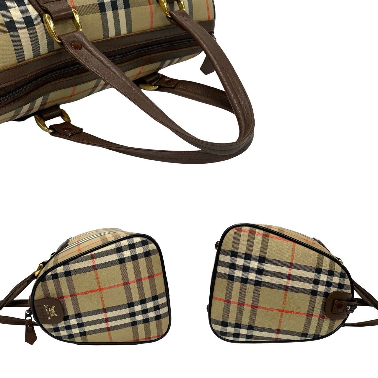 Burberry Burberry Haymarket Check Boston Bag Canvas Handbag in Very Good Condition Size ONE SIZE - 5 Thumbnail
