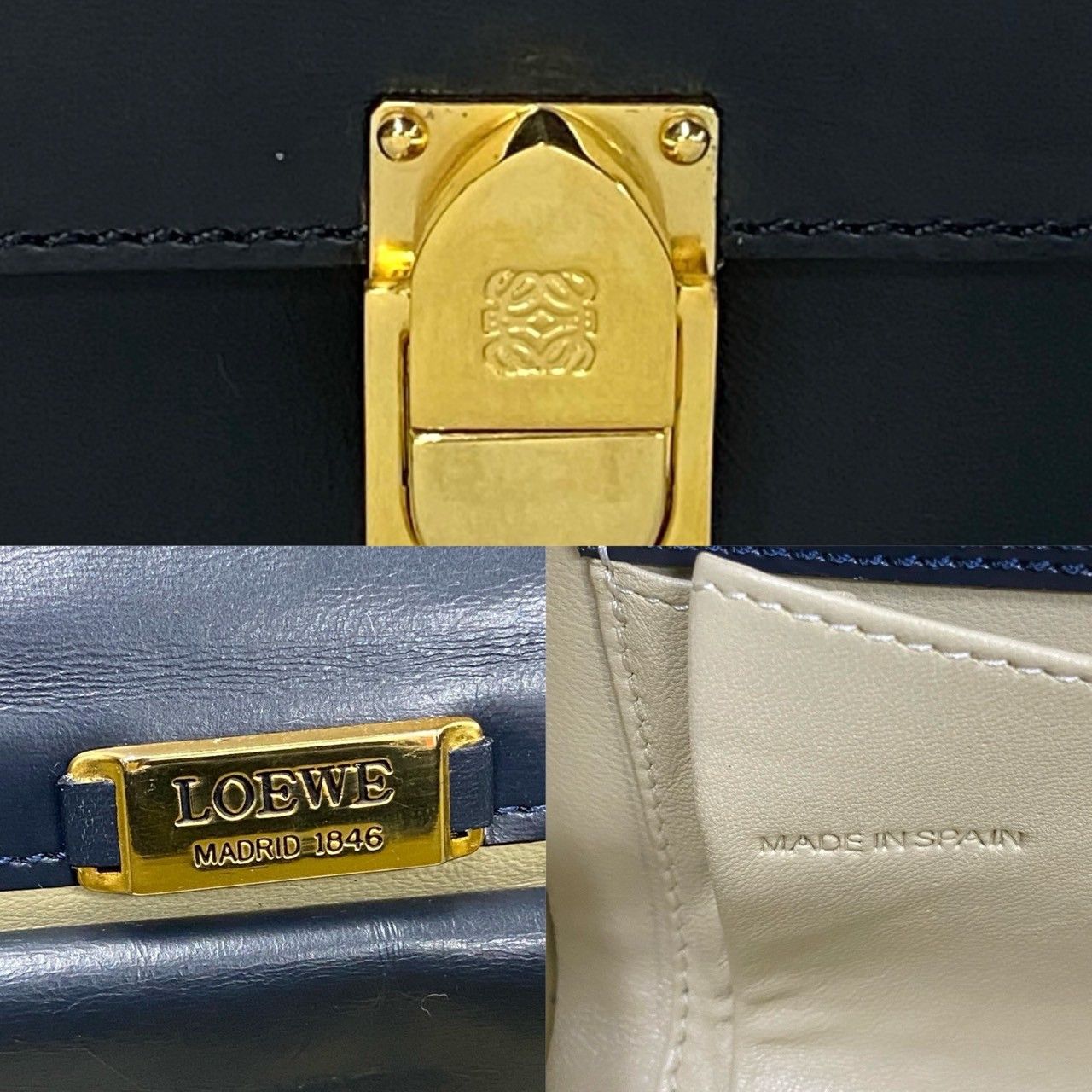 Loewe Loewe Anagram Mini Boston Bag Leather Handbag in Very Good Condition Size ONE SIZE - 3 Thumbnail