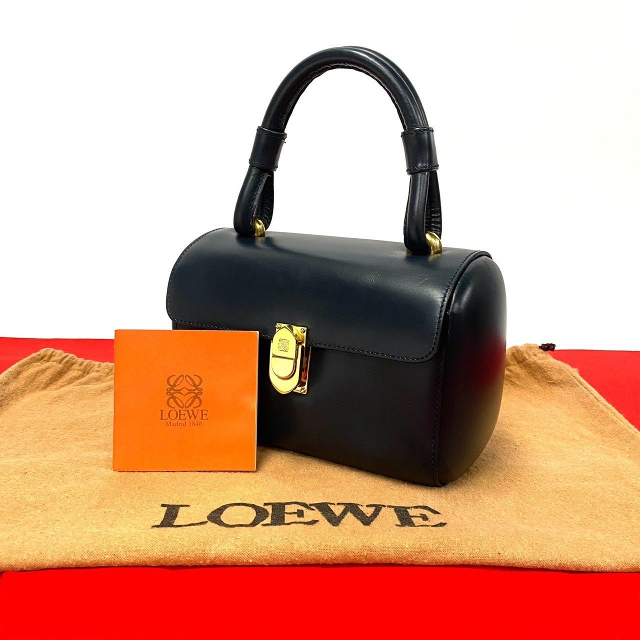 Loewe Loewe Anagram Mini Boston Bag Leather Handbag in Very Good Condition Size ONE SIZE - 10 Thumbnail
