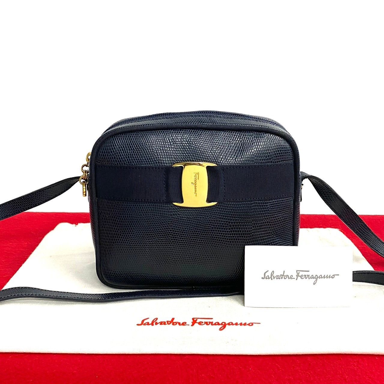 Salvatore Ferragamo Salvatore Ferragamo Leather Vara Mini Crossbody Bag Leather Crossbody Bag in Very Good Condition Size ONE SIZE - 9 Thumbnail