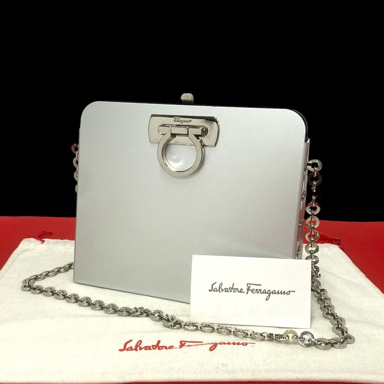 Salvatore Ferragamo Salvatore Ferragamo Gancini Metal Crossbody Bag Metal Crossbody Bag in Very Good Condition Size ONE SIZE - 9 Thumbnail