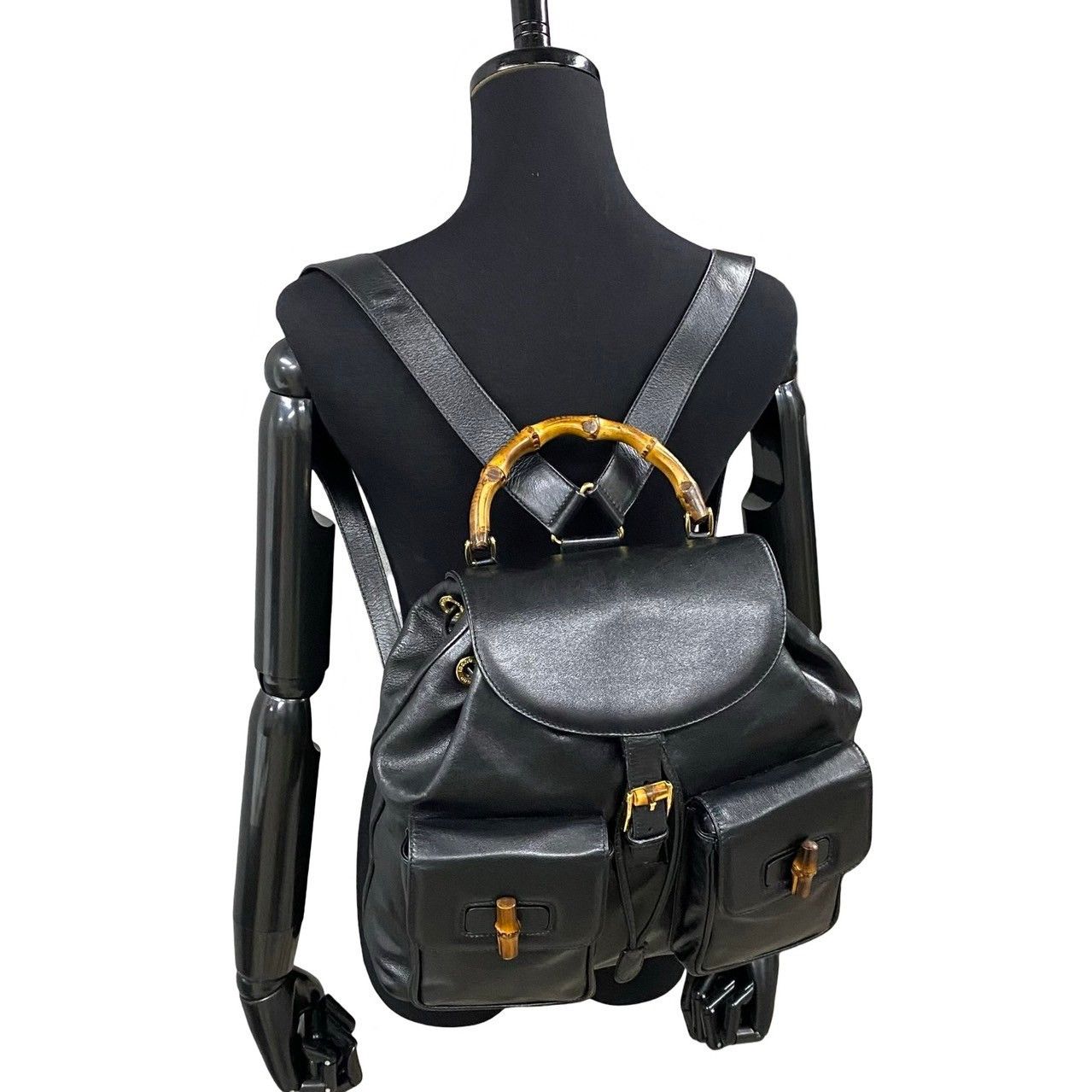 Gucci Gucci Leather Bamboo Backpack Leather Backpack in Very Good Condition Size ONE SIZE - 2 Thumbnail