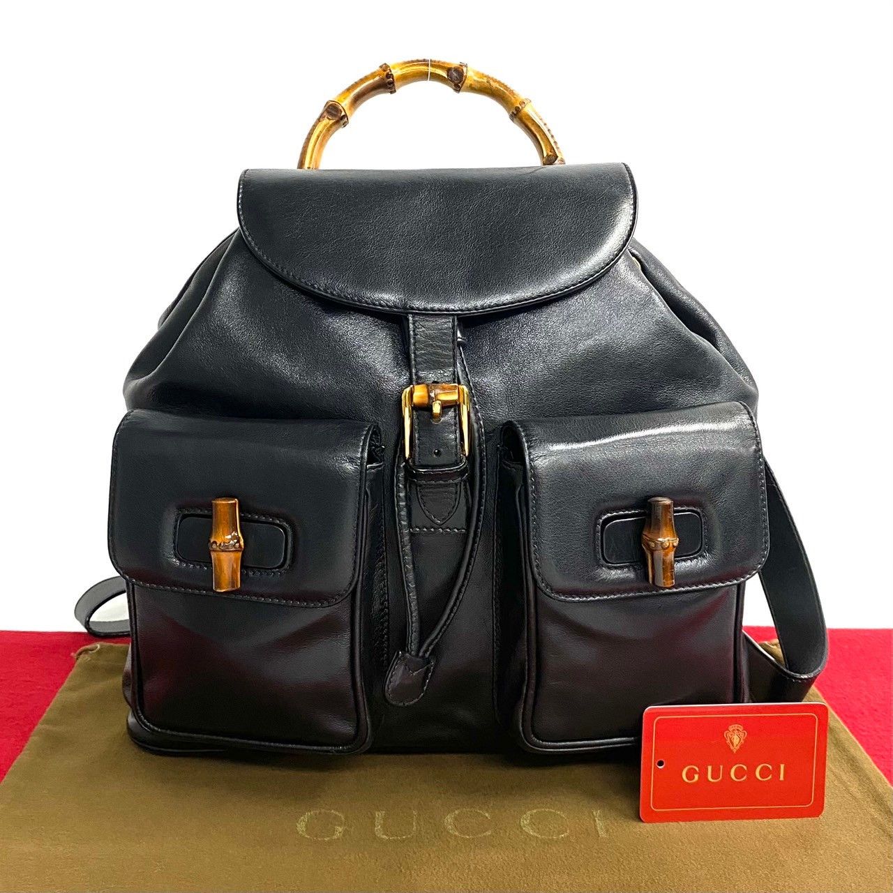 Gucci Gucci Leather Bamboo Backpack Leather Backpack in Very Good Condition Size ONE SIZE - 9 Thumbnail