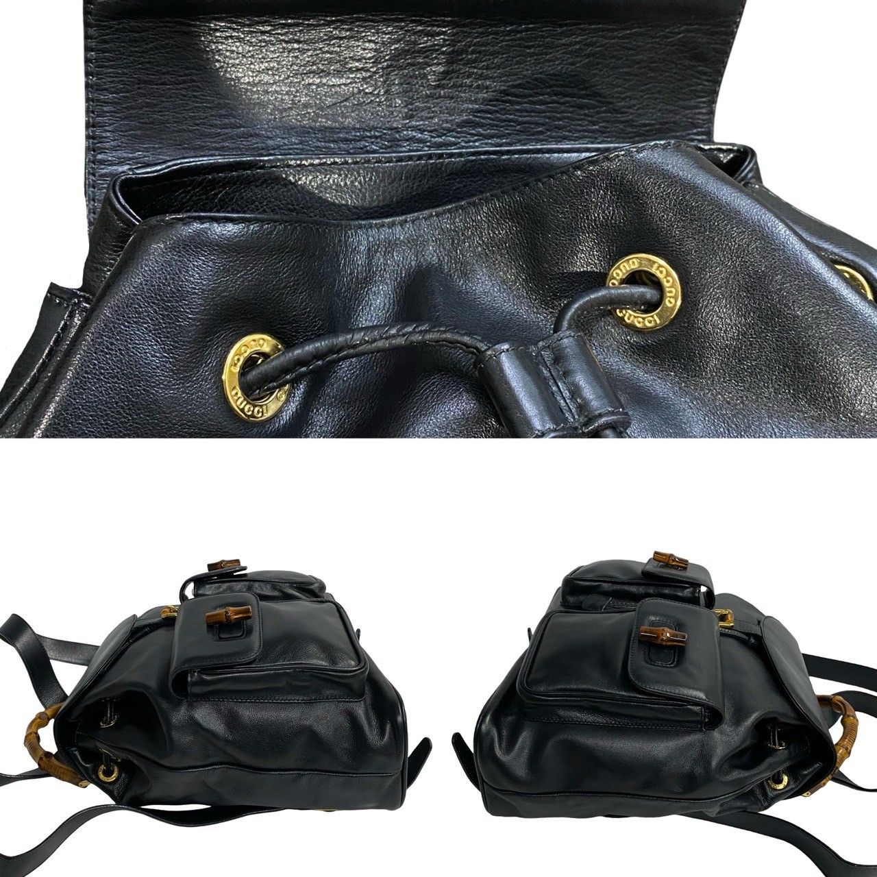 Gucci Gucci Leather Bamboo Backpack Leather Backpack in Very Good Condition Size ONE SIZE - 5 Thumbnail