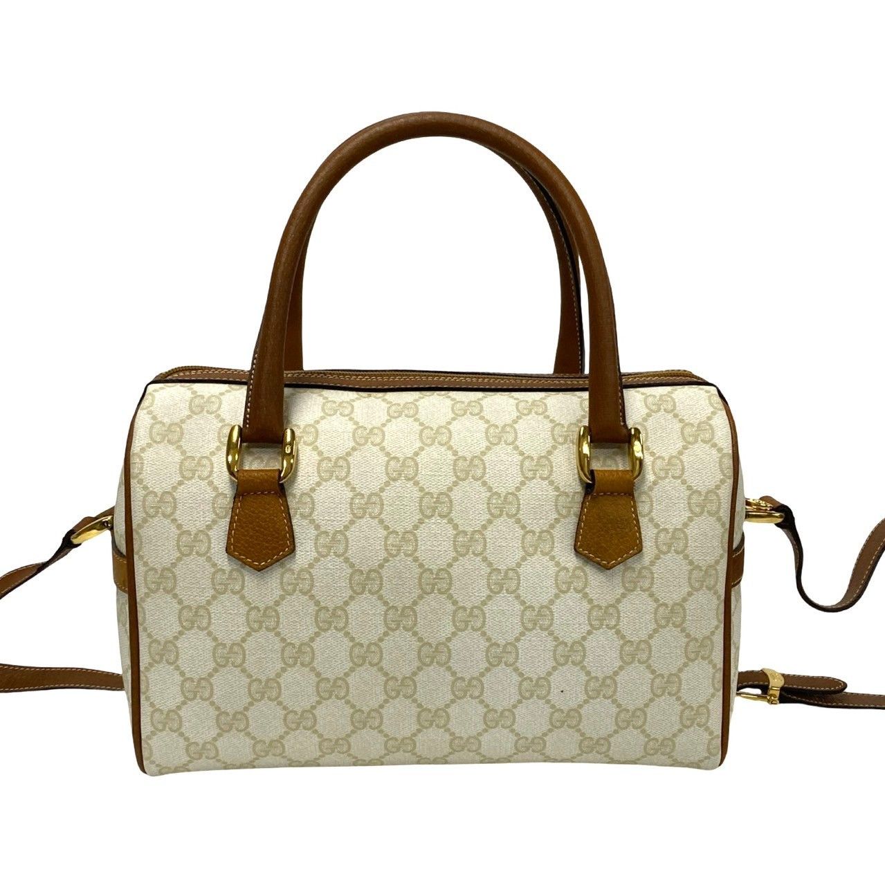 Gucci Gucci GG Supreme Web Boston Bag Leather Crossbody Bag in Great Condition Size ONE SIZE - 4 Thumbnail